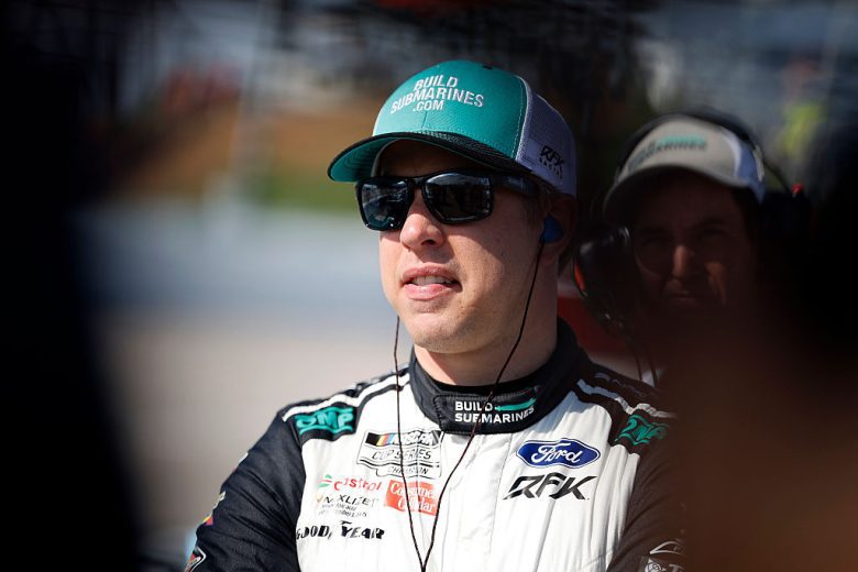 Brad Keselowski looks on at Darlington.
