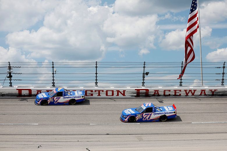 Corey Day and Rajah Caruth race at Darlington,