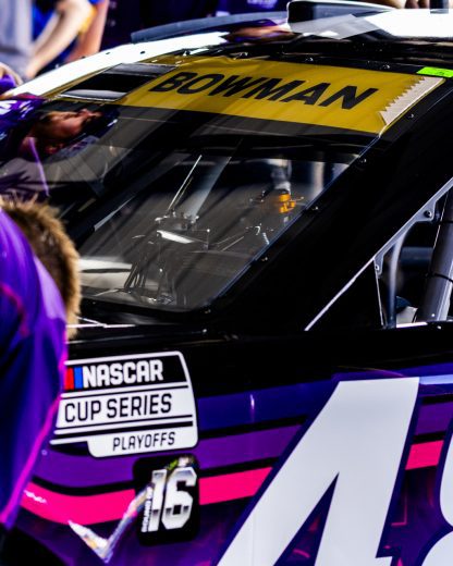 A general view of Alex Bowman's No. 48 Hendrick Motorsports Chevrolet from the side.