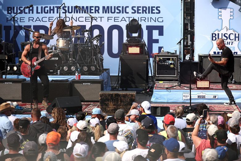 Kip Moore performs during a show at Darlington Raceway.