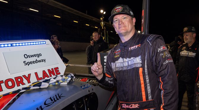 Featured image for Late pit stop propels Ron Silk to third Oswego Speedway victory