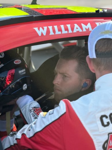 William Byron sits in his No. 24 Hendrick Motorsports Chevrolet at Darlington Raceway.