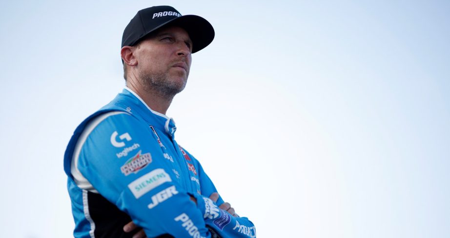 Denny Hamlin looks on at Gateway.