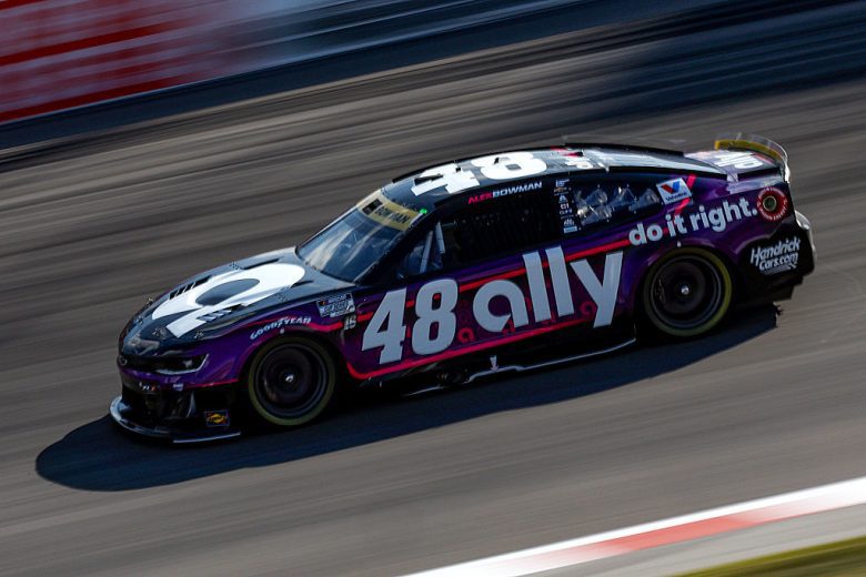 Alex Bowman drives at Gateway.