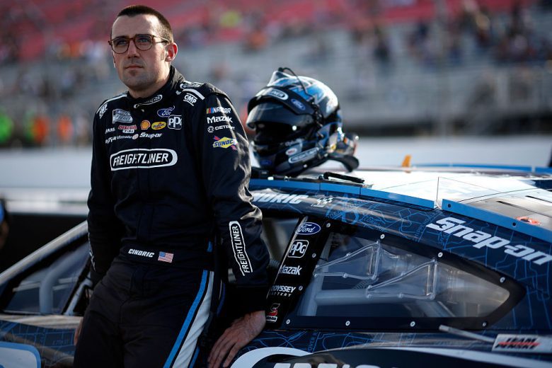 Austin Cindric looks on at Gateway.