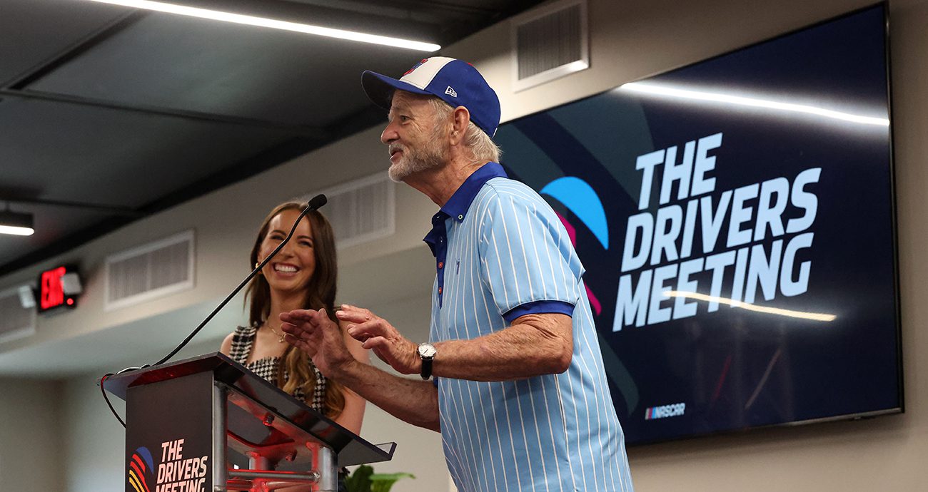 bill murray at the nascar cup series race at gateway in st. louis