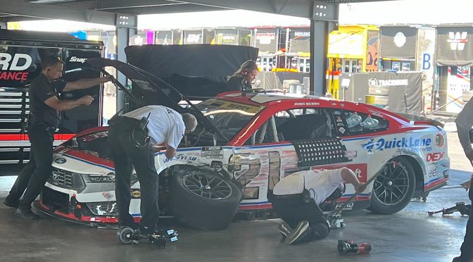 Featured image for Josh Berry crashes early after contact with Chase Elliott at Gateway