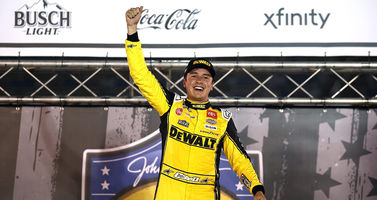 christopher bell wins the bristol night race