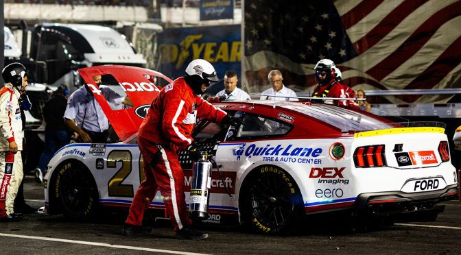 Featured image for Josh Berry eliminated from playoffs after No. 21 Ford goes up in smoke