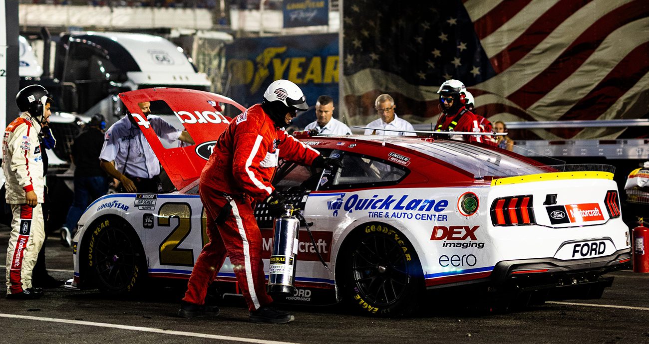 Josh Berry eliminated from playoffs after No. 21 Ford goes up in smoke