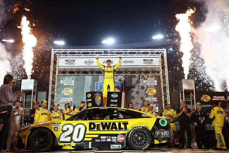 <p>Christopher Bell celebrates his fourth victory of the 2025 Cup Series season.</p>
