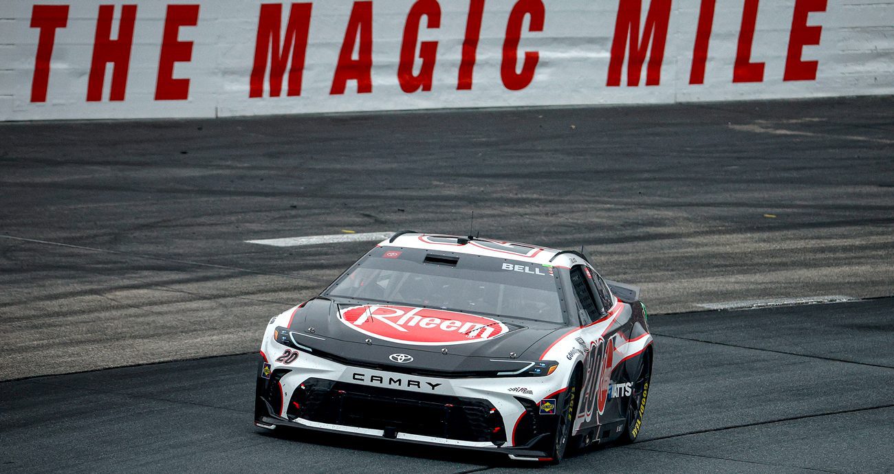 Christopher Bell, driver of the #20 Rheem Toyota, drives during the NASCAR Cup Series USA Today 301 at New Hampshire Motor Speedway on June 23, 2024 in Loudon, New Hampshire.