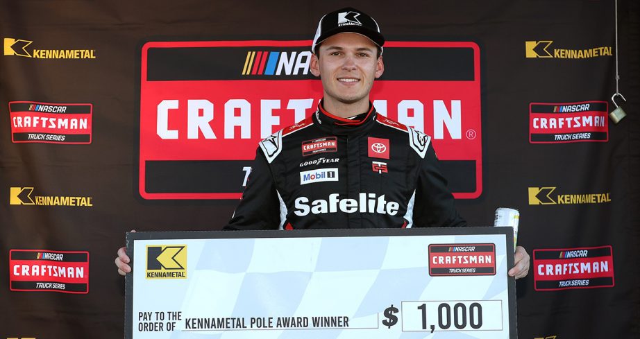 Corey Heim poses for a photo at New Hampshire Motor Speedway.