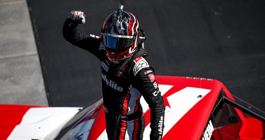 corey heim wins the truck series race at new hampshire