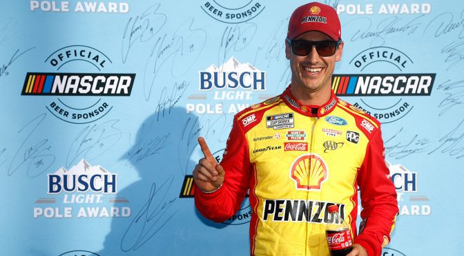Featured image for Joey Logano soars to Busch Light Pole Award at New Hampshire