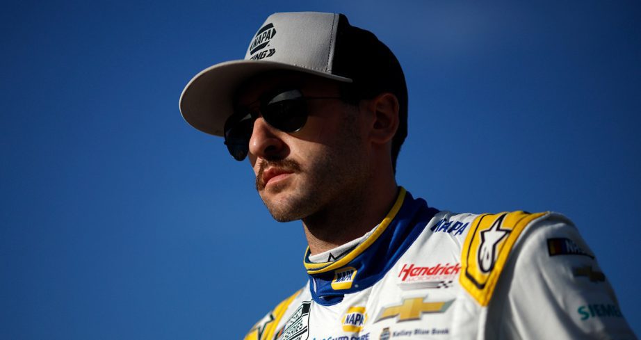 Chase Elliott looks on before a NASCAR Cup Series race.