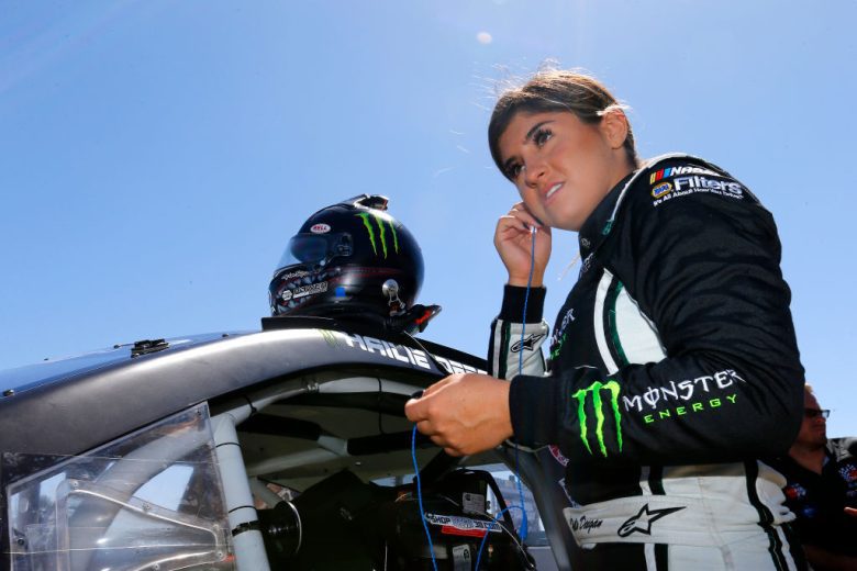Hailie Deegan looks on at Sonoma.