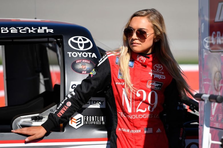 Natalie Decker looks on at Michigan.