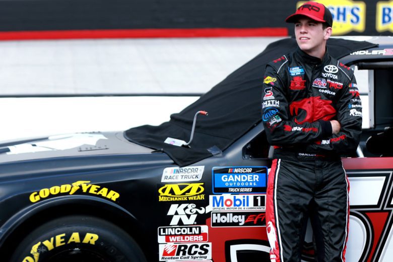 Chandler Smith looks on at Bristol.