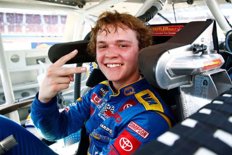 Jesse Love sits in his cat at Phoenix.