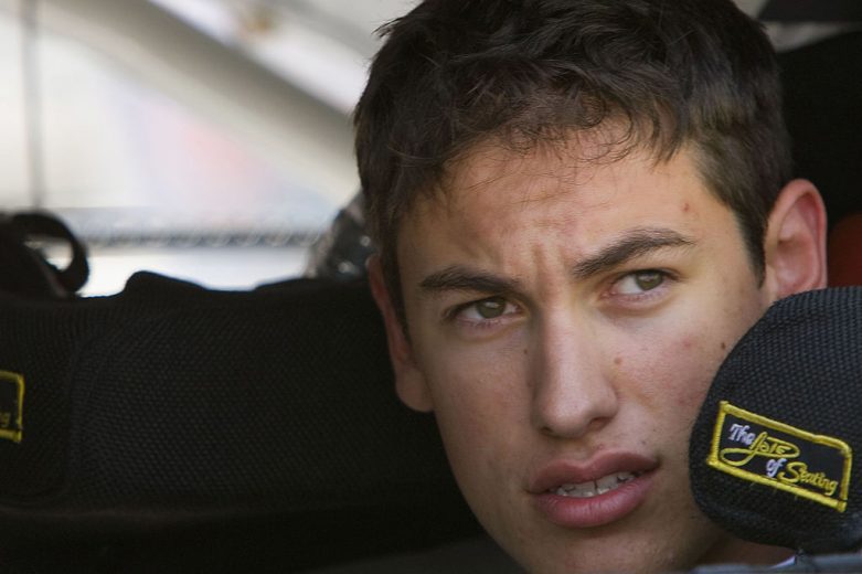 Joey Logano sits in his car at Gateway.