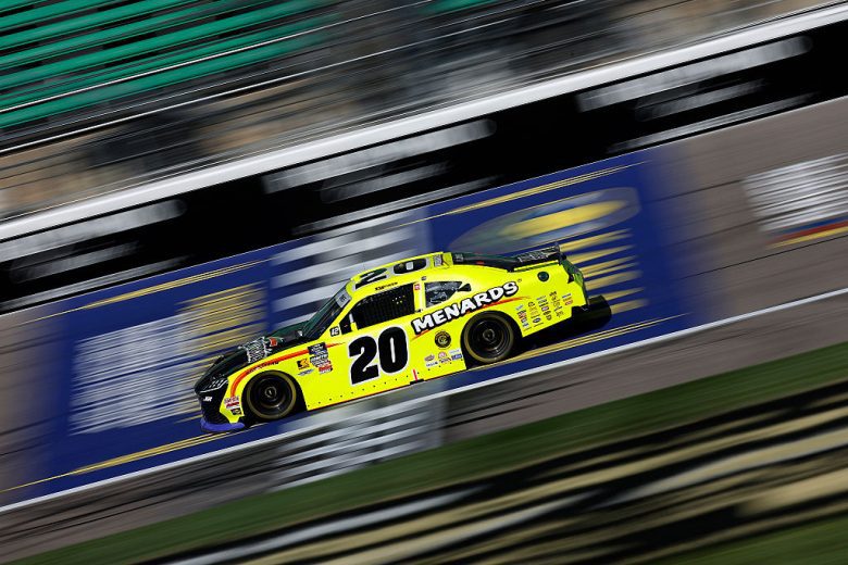 Brandon Jones drives at Kansas.