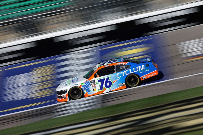Kole Raz drives at Kansas.