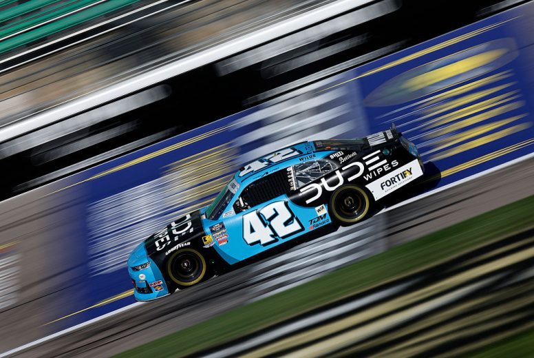 Anthony Alfredo drives at Kansas.