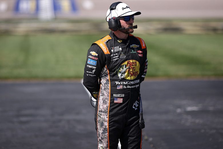 Austin Dillon looks on at Kansas.