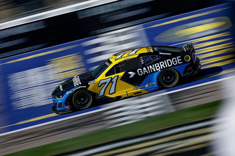 Michael McDowell drives at Kansas.