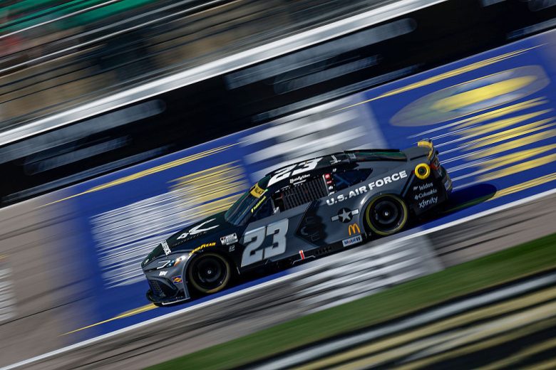 Bubba Wallace drives at Kansas.