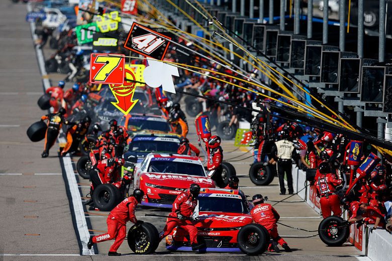 Xfinity drivers pit at Kansas.