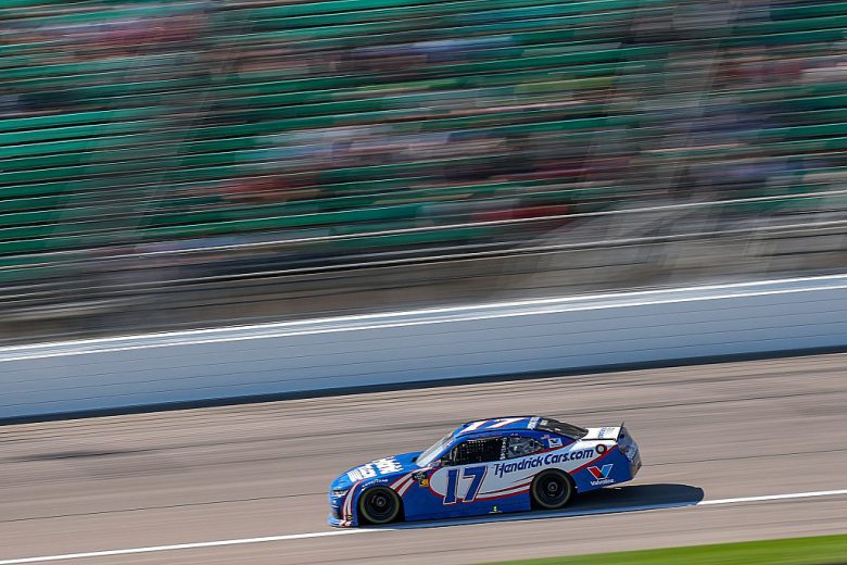 Rajah Caruth drives at Kansas.
