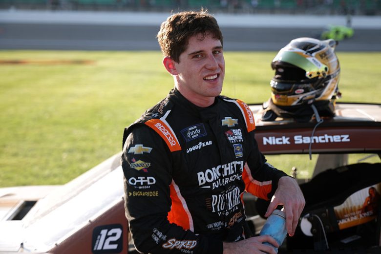 Nick Sanchez stands on pit road at Kansas.