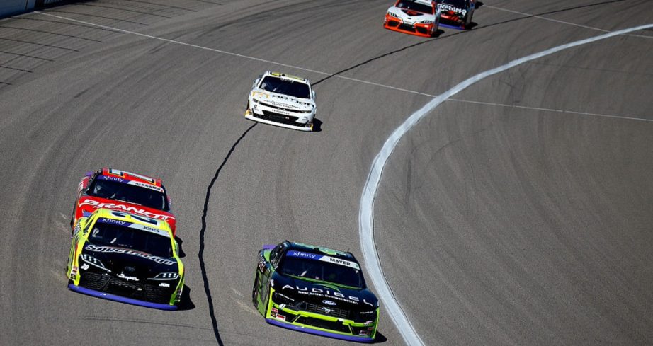 A general view of racing at Kansas.