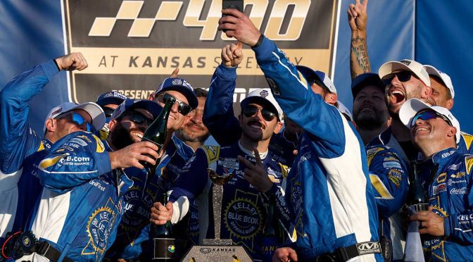 Working in harmony: Chase Elliott, No. 9 pit crew land a win to savor in Kansas