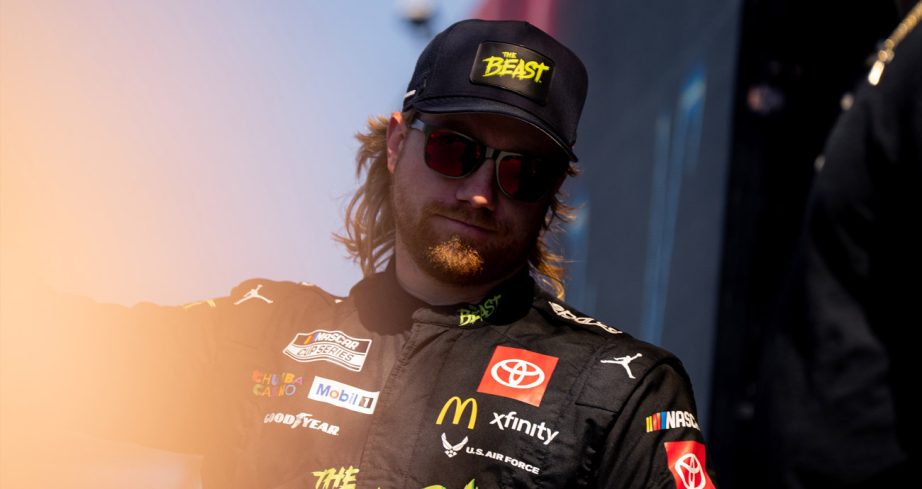 Tyler Reddick during driver intros at Kansas.