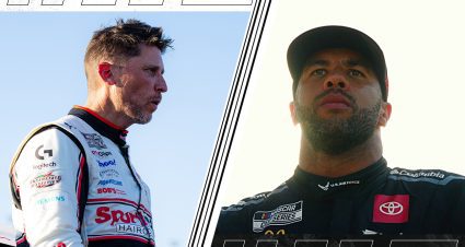 Denny Hamlin’s 60th win slips away after final lap contact with Bubba Wallace