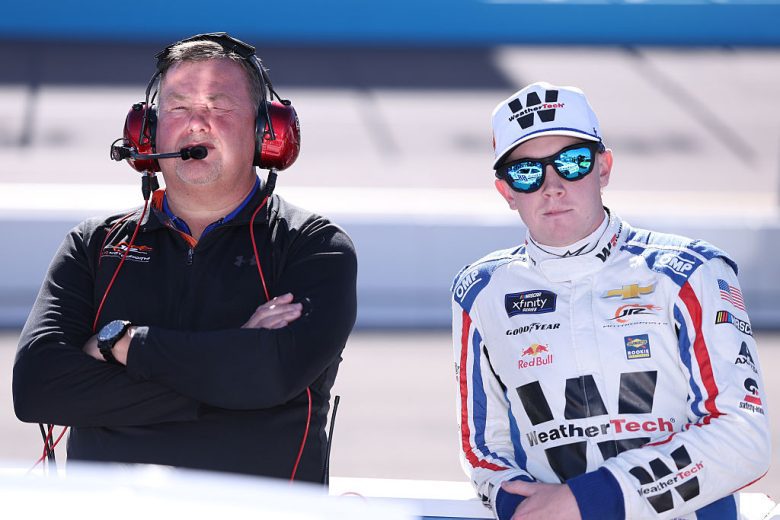 Mardy Lindley and Connor Zilisch look on at Phoenix.