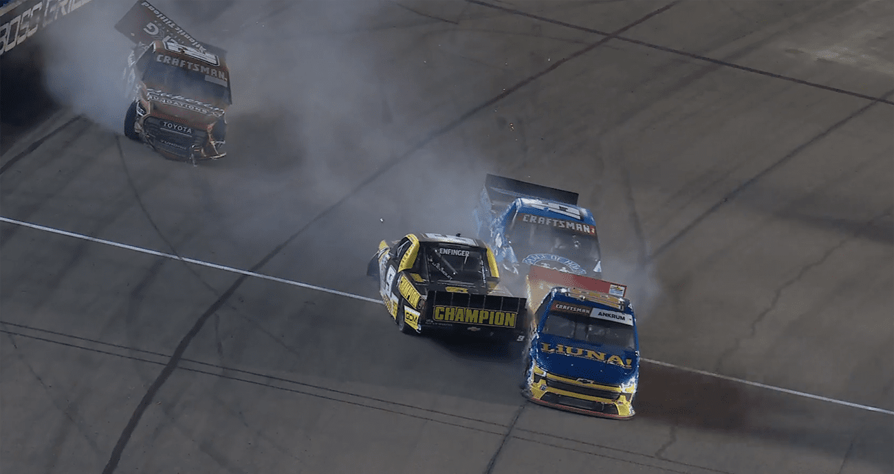 Ankrum, Enfinger involved in multicar incident in overtime - NASCAR.com