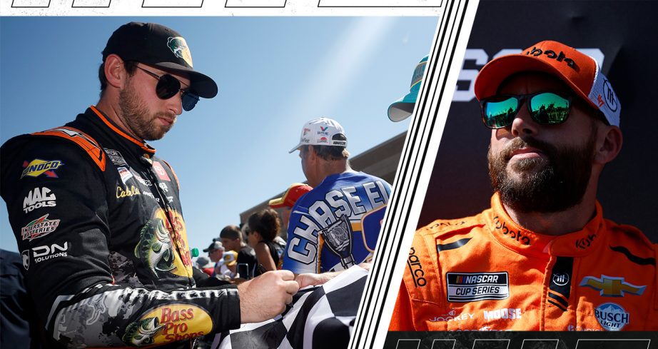 Chase Briscoe and Ross Chastain look on.