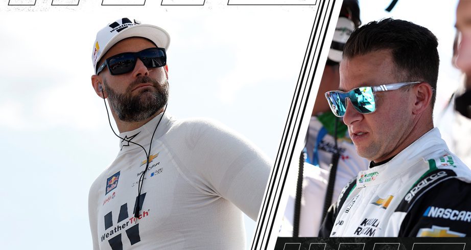 Graphic of Shane van Gisbergen and AJ Allmendinger look on.