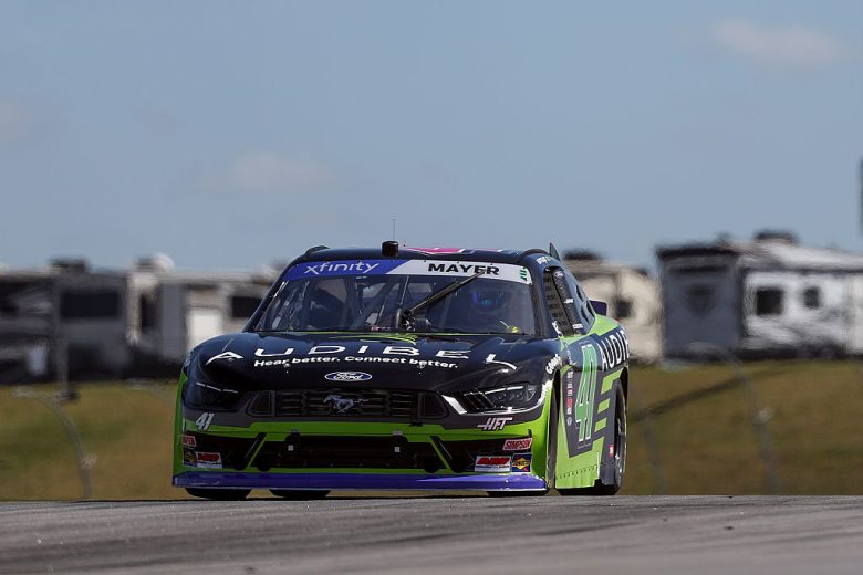 Sam Mayer drives at Charlotte Roval.