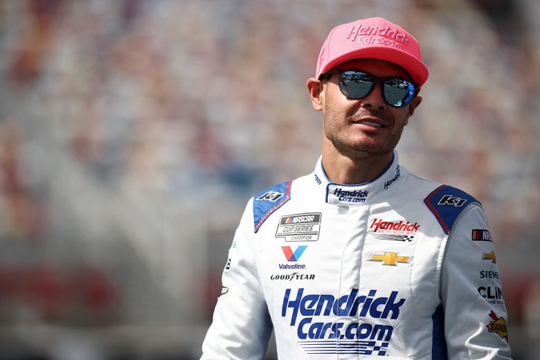 Kyle Larson looks on at Charlotte Roval.