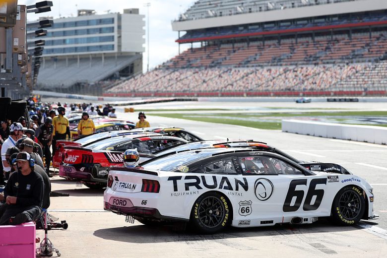 A general view of pit road at Charlotte Roval.