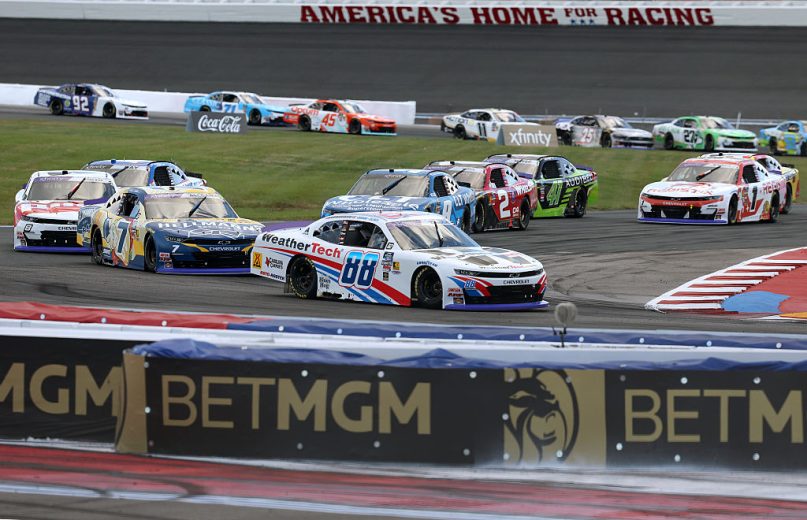 A general view of racing at Charlotte Roval.