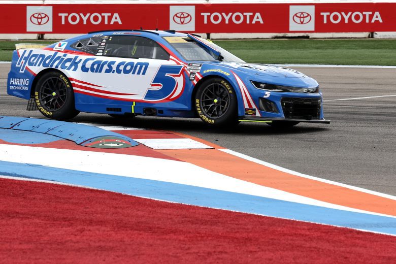 Kyle Larson drives at the Roval.