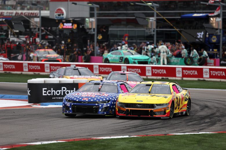 Todd Gilliland battles with Ricky Stenhouse Jr.
