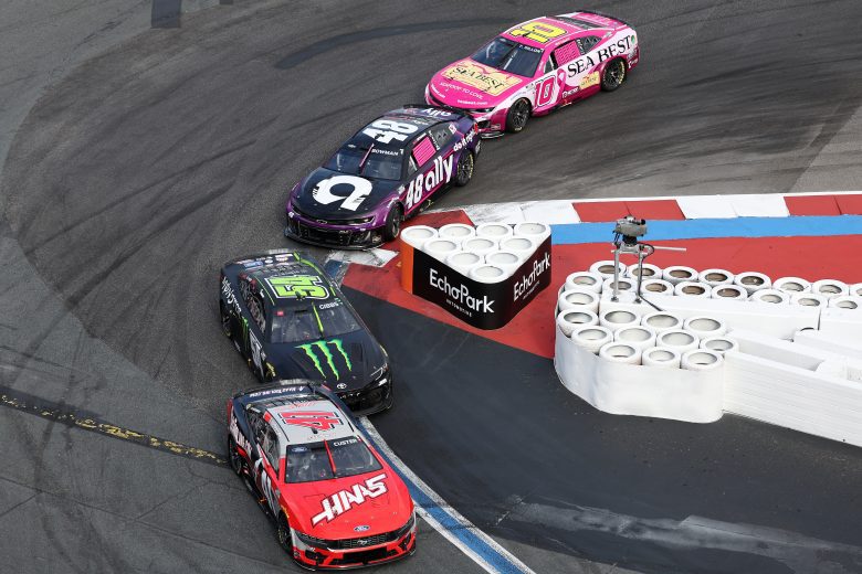 View of the field going through Turn 7 hairpin.