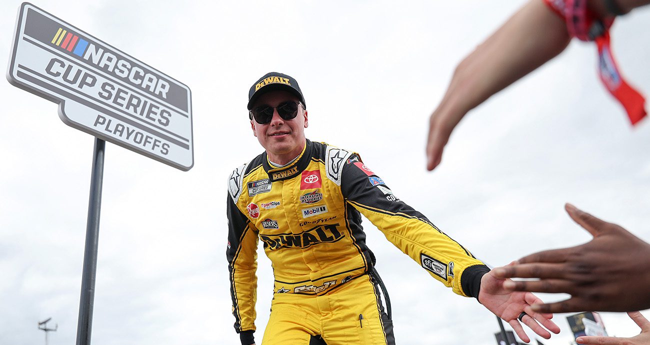 christopher bell shakes hands with fans